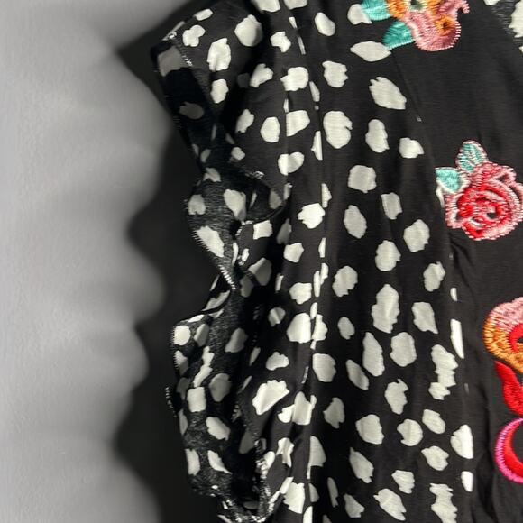 Kirundo Black and White Embroidered Tunic Dress Size Medium - Picture 5 of 10